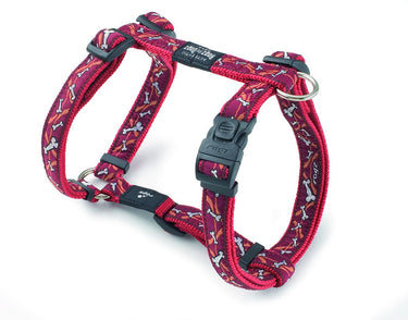 Rogz Bones On Red Dog Harness - BONES ON RED S